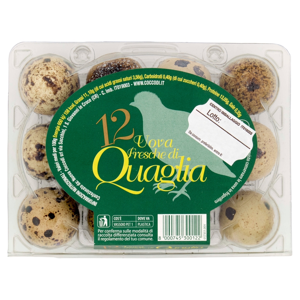 12 Uova Fresche di Quaglia